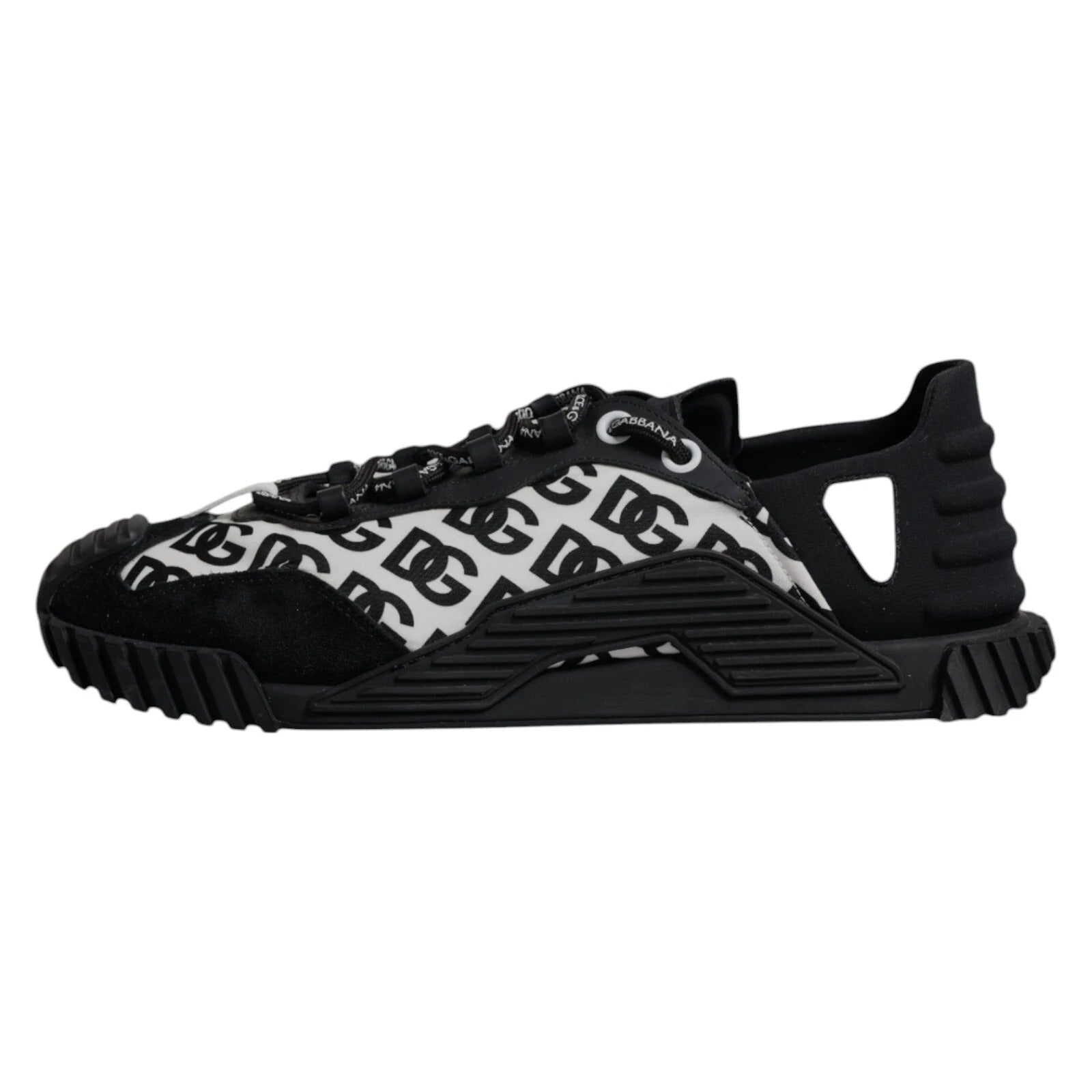 Dolce & Gabbana Black Logo Lace Up Low Top NS1 Sneakers - RIMODA