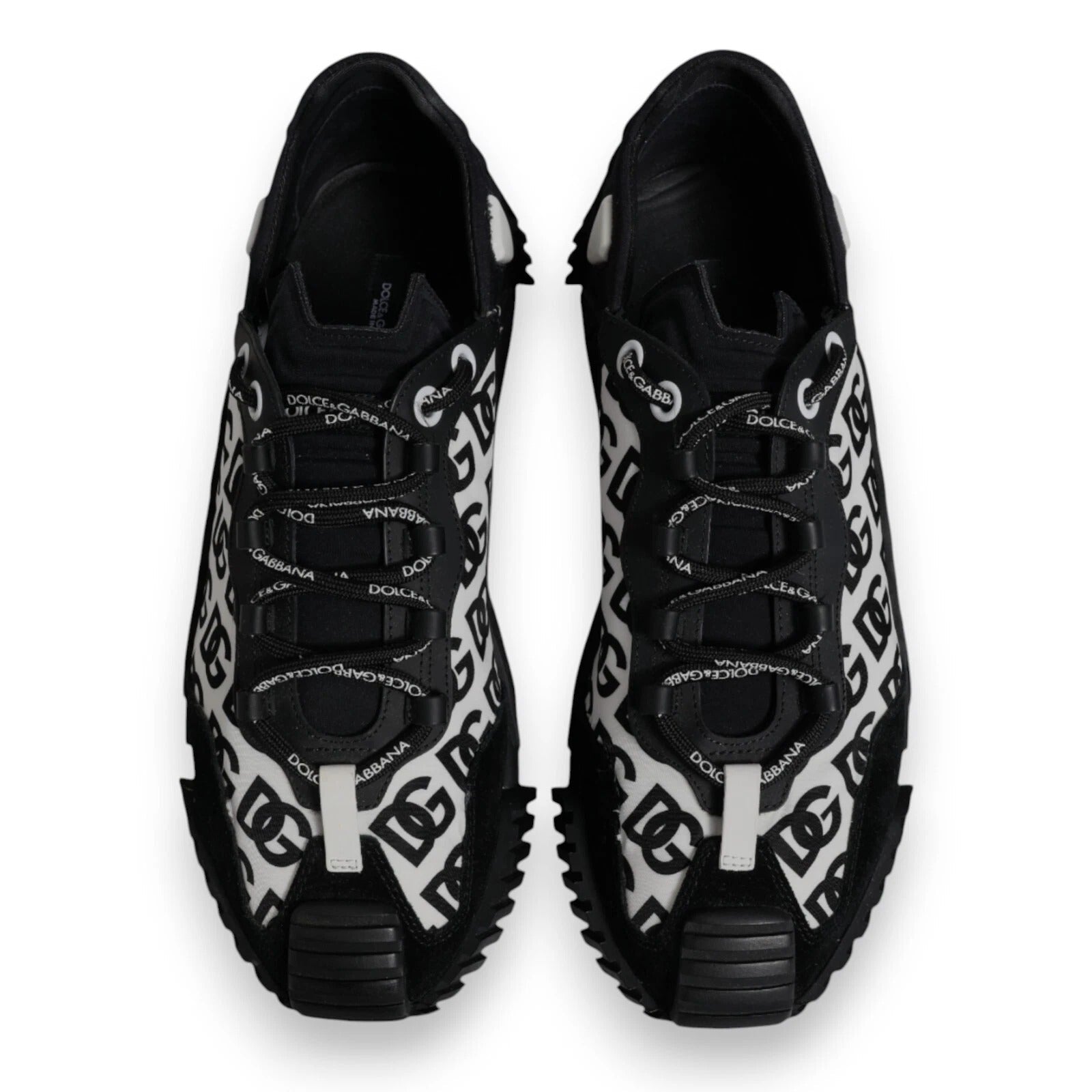 Dolce & Gabbana Black Logo Lace Up Low Top NS1 Sneakers - RIMODA