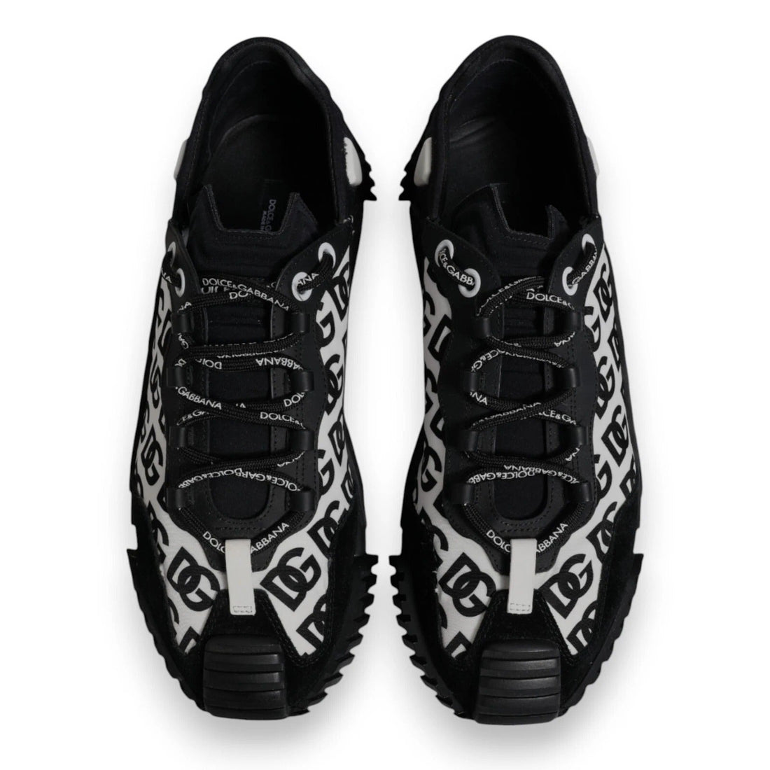 Dolce & Gabbana Black Logo Lace Up Low Top NS1 Sneakers - RIMODA