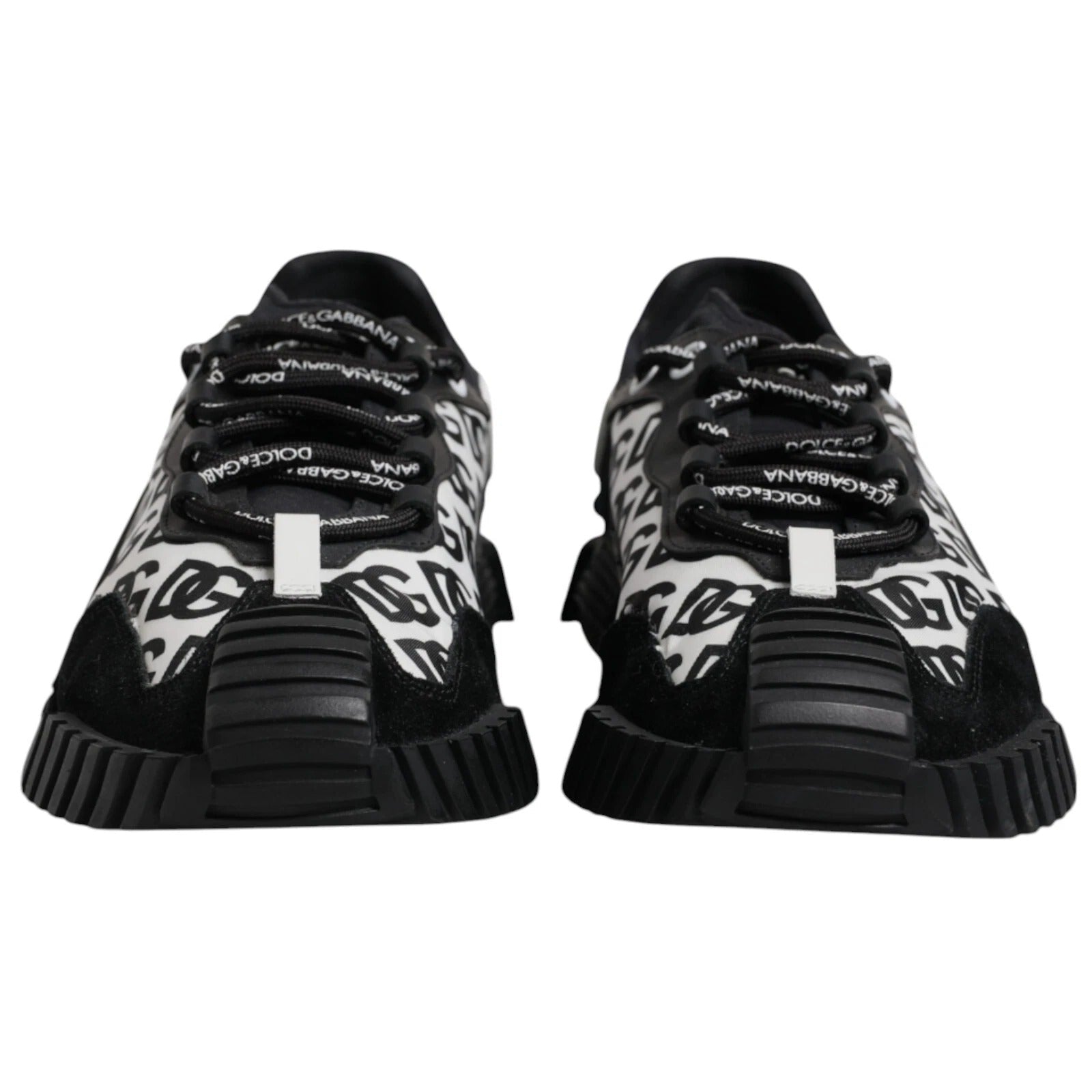 Dolce & Gabbana Black Logo Lace Up Low Top NS1 Sneakers - RIMODA
