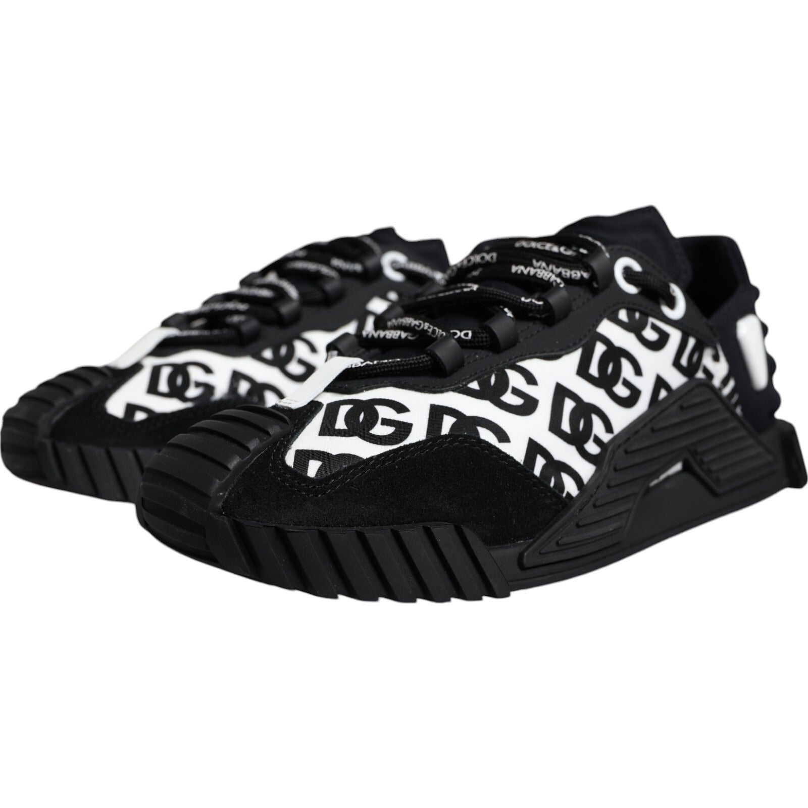 Dolce & Gabbana Black Logo Lace Up Low Top NS1 Sneakers Shoes - RIMODA