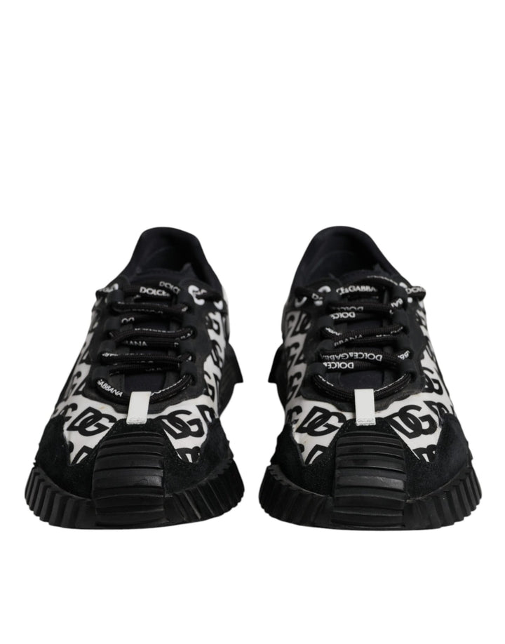 Dolce & Gabbana Black Logo Lace Up Low Top NS1 Sneakers Shoes - RIMODA