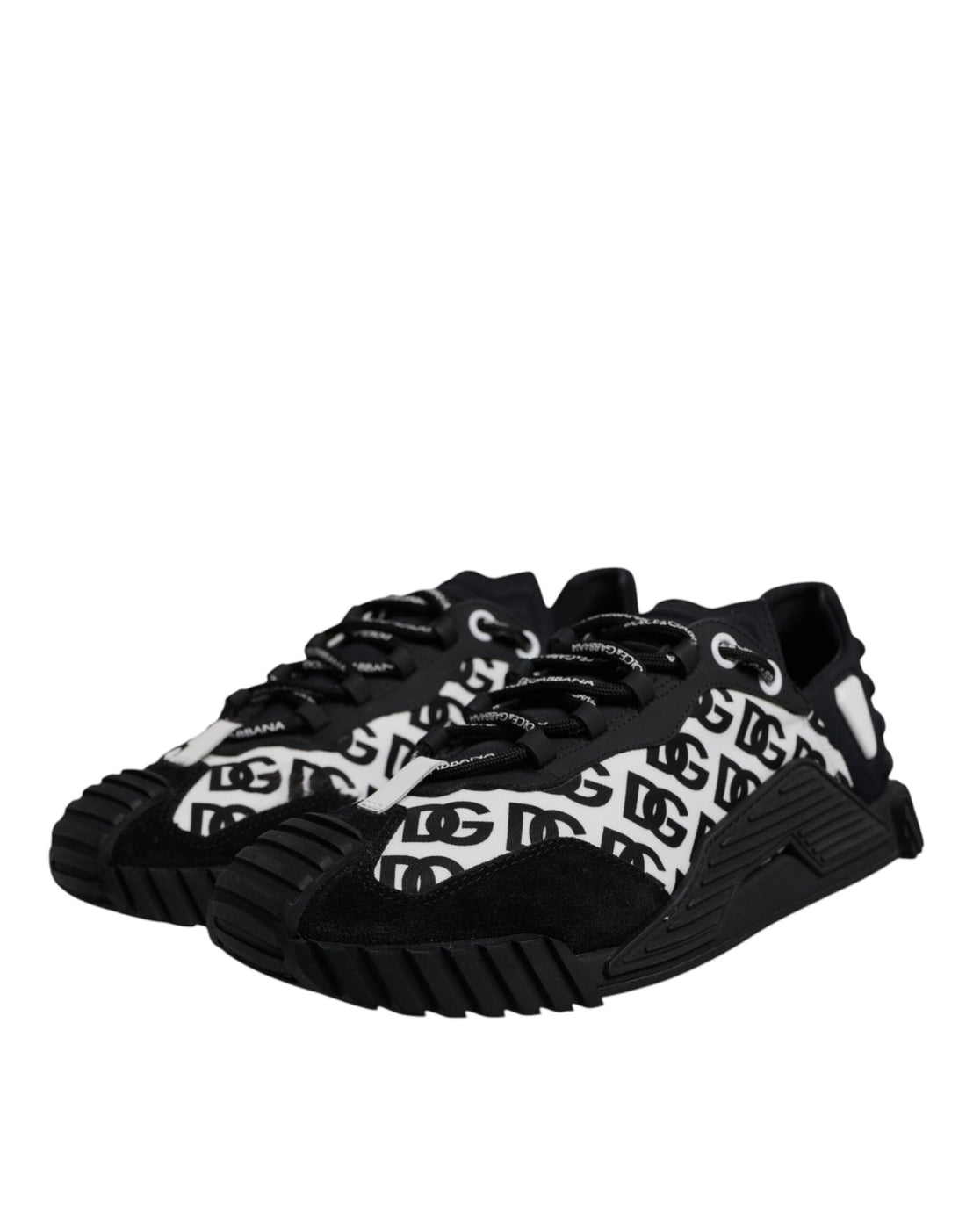 Dolce & Gabbana Black Logo Lace Up Low Top NS1 Sneakers Shoes - RIMODA