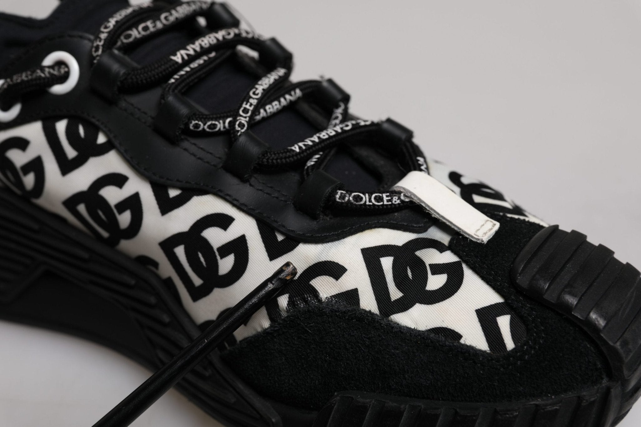 Dolce & Gabbana Black Logo Lace Up Low Top NS1 Sneakers Shoes - RIMODA