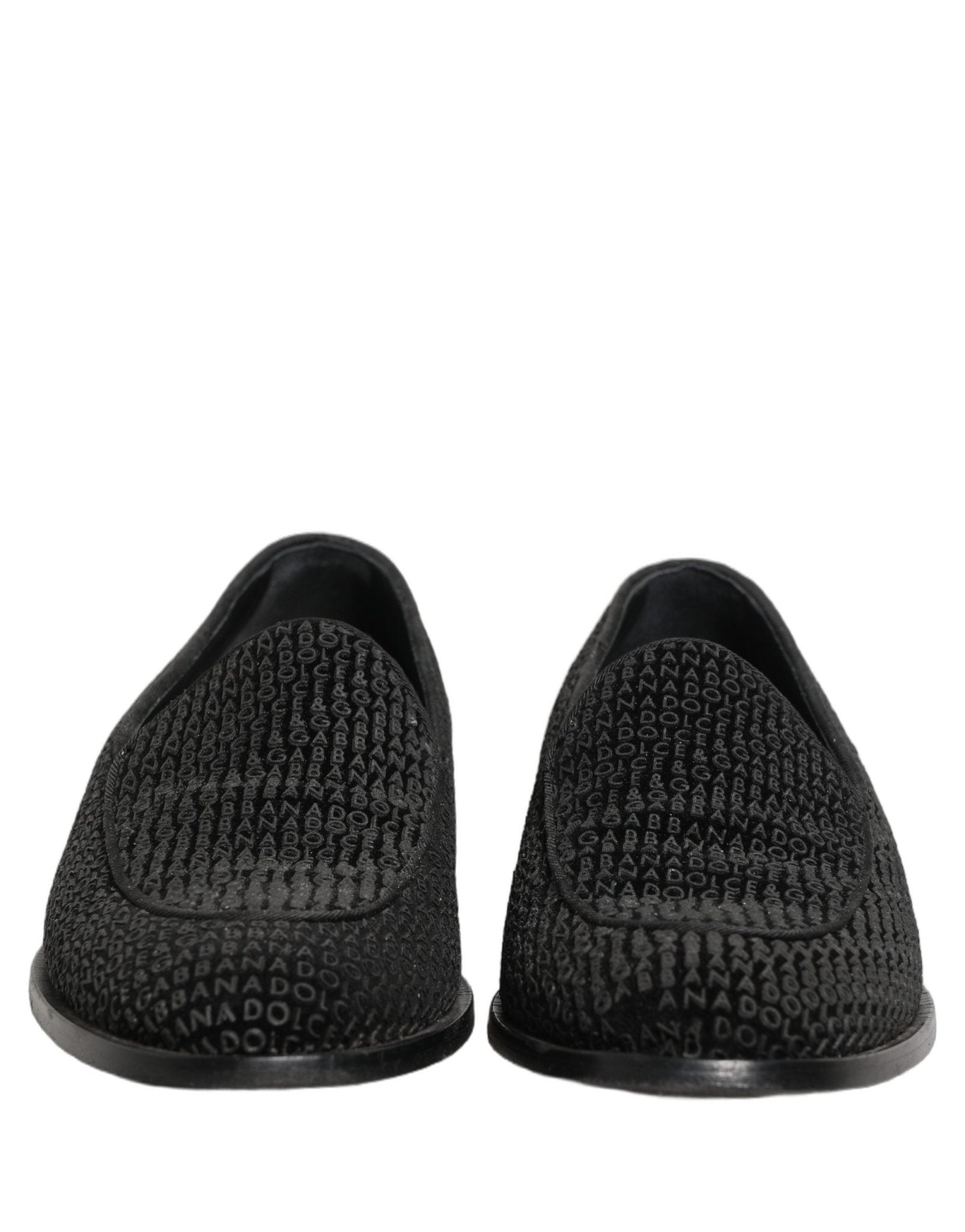 Dolce & Gabbana Black Logo Monogram Men Dress Loafers Shoes - RIMODA