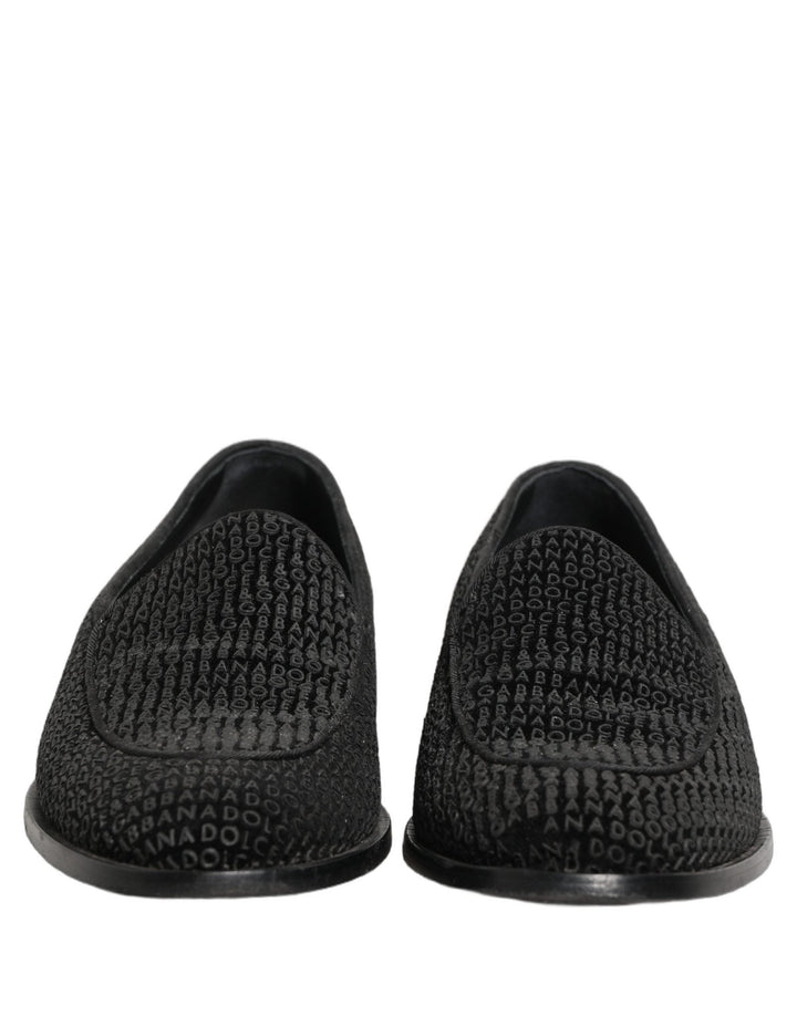 Dolce & Gabbana Black Logo Monogram Men Dress Loafers Shoes - RIMODA