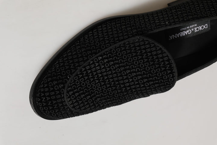 Dolce & Gabbana Black Logo Monogram Men Dress Loafers Shoes - RIMODA