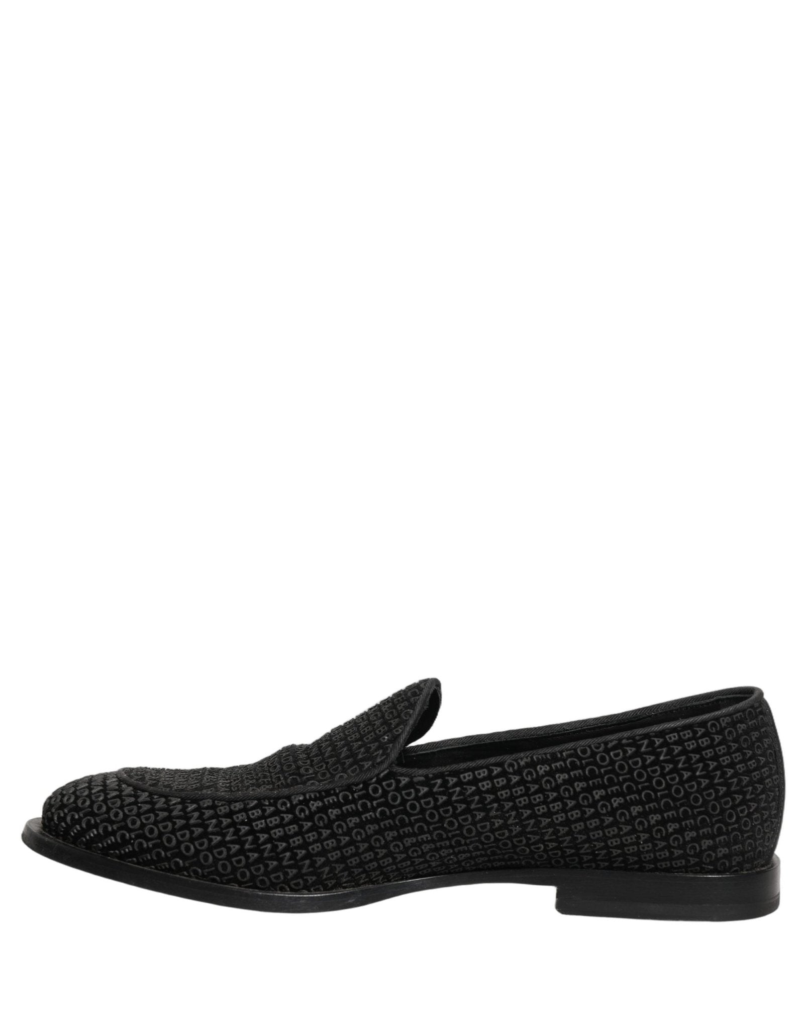 Dolce & Gabbana Black Logo Monogram Men Dress Loafers Shoes - RIMODA