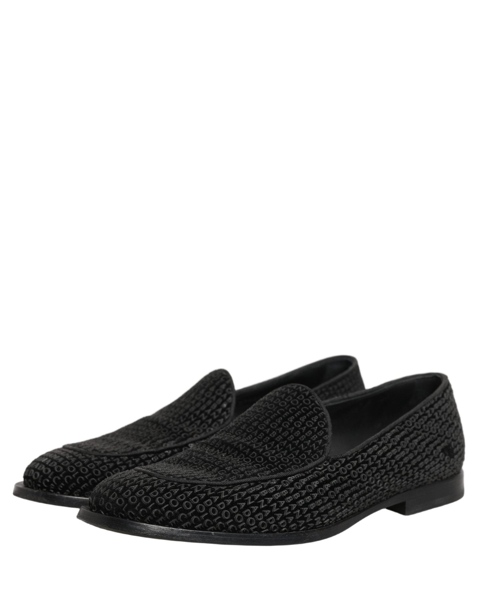 Dolce & Gabbana Black Logo Monogram Men Dress Loafers Shoes - RIMODA