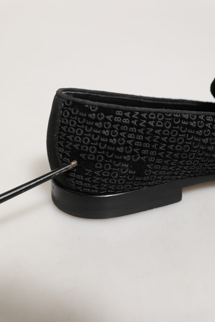 Dolce & Gabbana Black Logo Monogram Men Dress Loafers Shoes - RIMODA