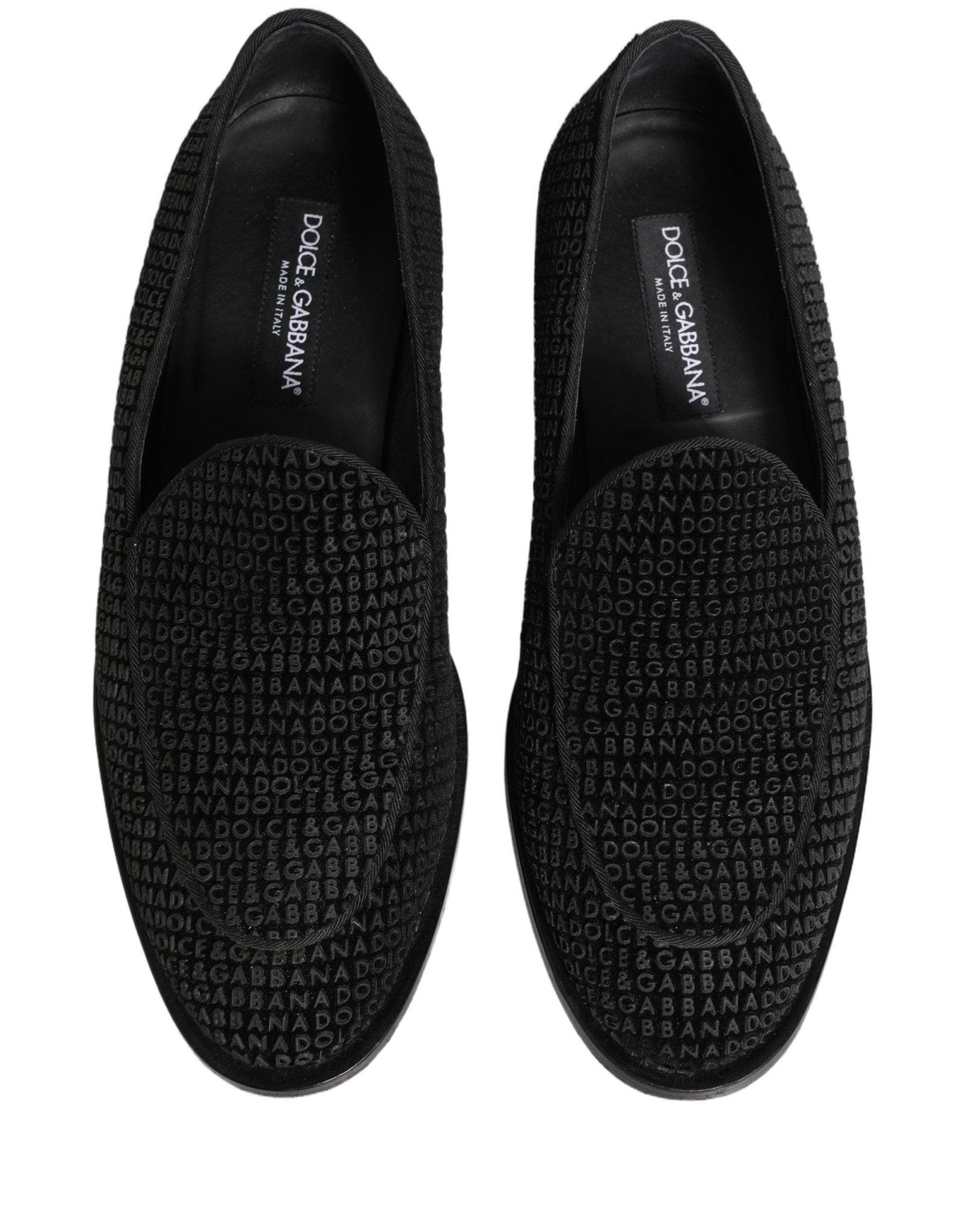Dolce & Gabbana Black Logo Monogram Men Dress Loafers Shoes - RIMODA