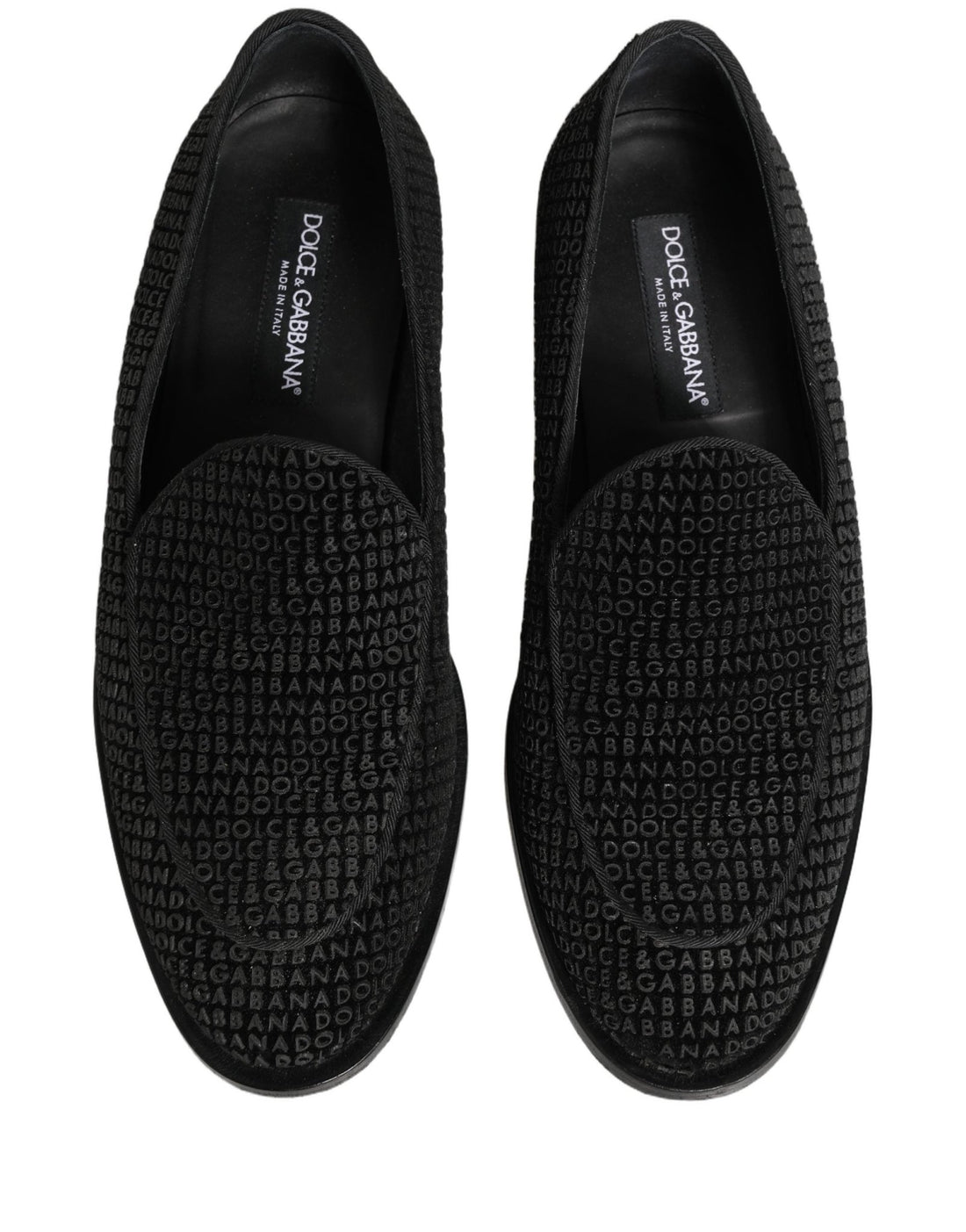 Dolce & Gabbana Black Logo Monogram Men Dress Loafers Shoes - RIMODA