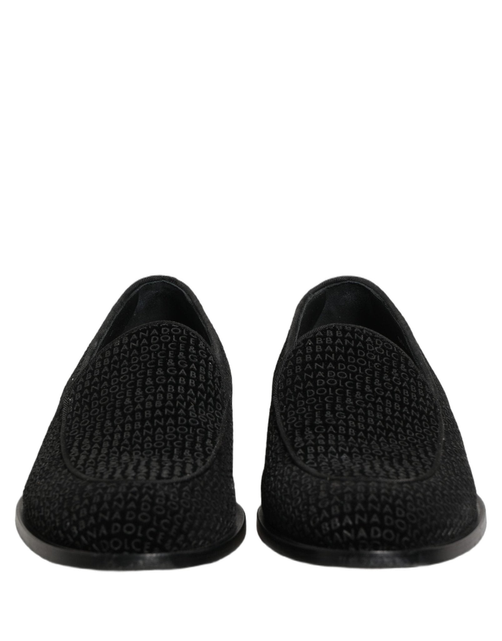 Dolce & Gabbana Black Logo Monogram Men Dress Loafers Shoes - RIMODA