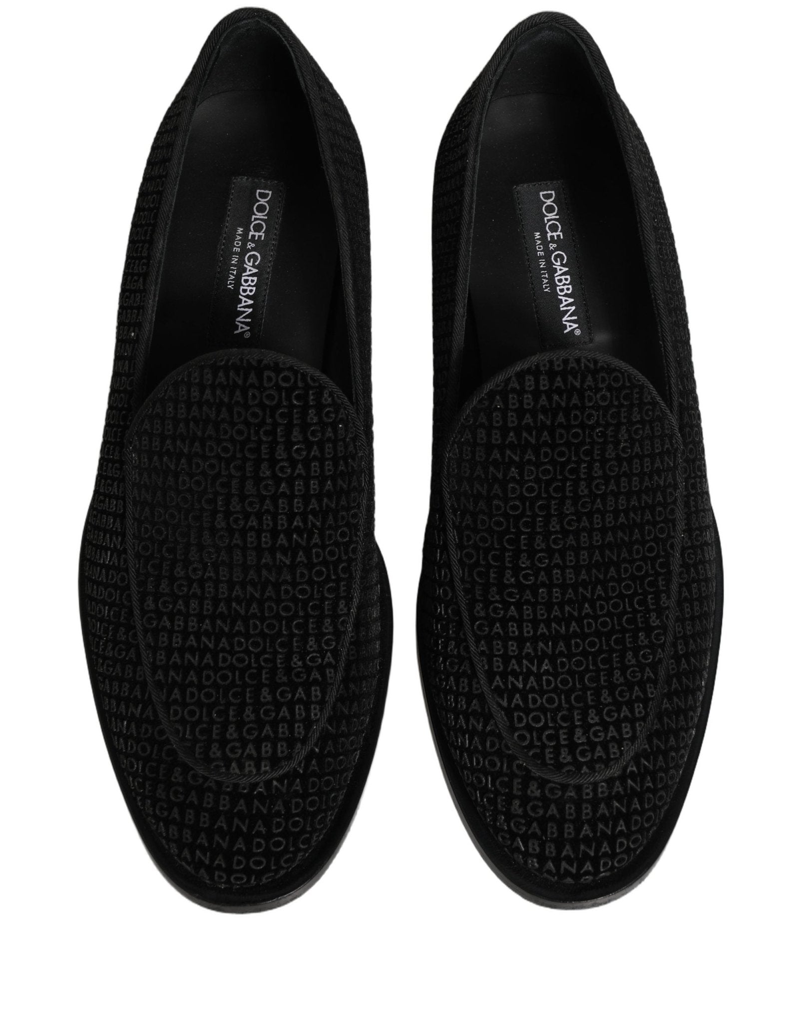 Dolce & Gabbana Black Logo Monogram Men Dress Loafers Shoes - RIMODA