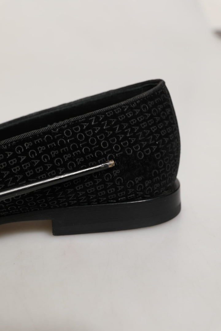 Dolce & Gabbana Black Logo Monogram Men Dress Loafers Shoes - RIMODA