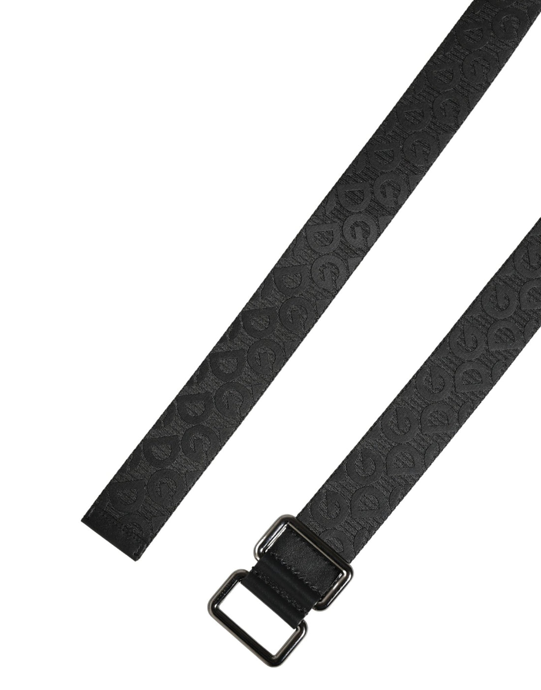 Dolce & Gabbana Black Logo Monogram Silver Metal Buckle Belt - RIMODA