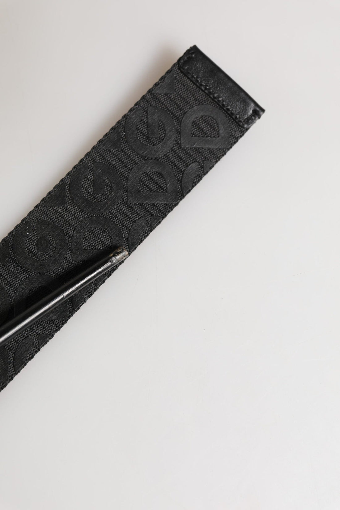 Dolce & Gabbana Black Logo Monogram Silver Metal Buckle Belt - RIMODA