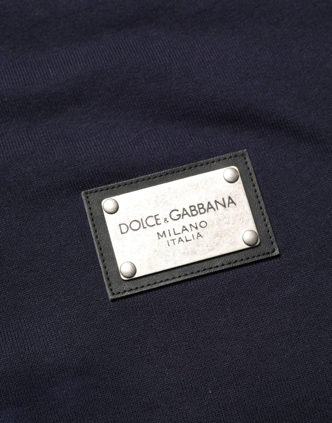 Dolce & Gabbana Black Logo Plaque Jersey Sweatshirt Cotton Sweater - RIMODA