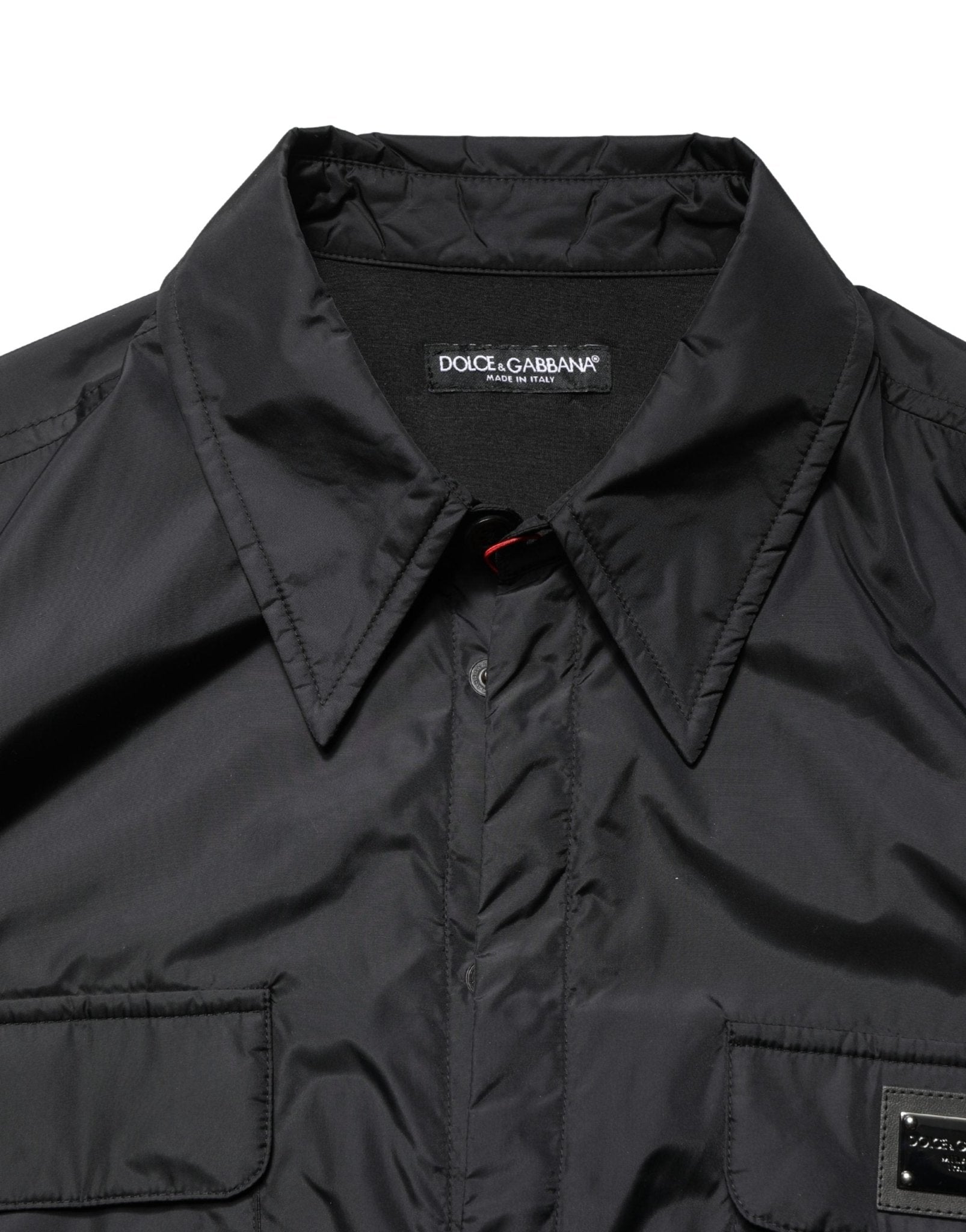 Dolce & Gabbana Black Logo Plaque Long Sleeves Shirt Jacket - RIMODA