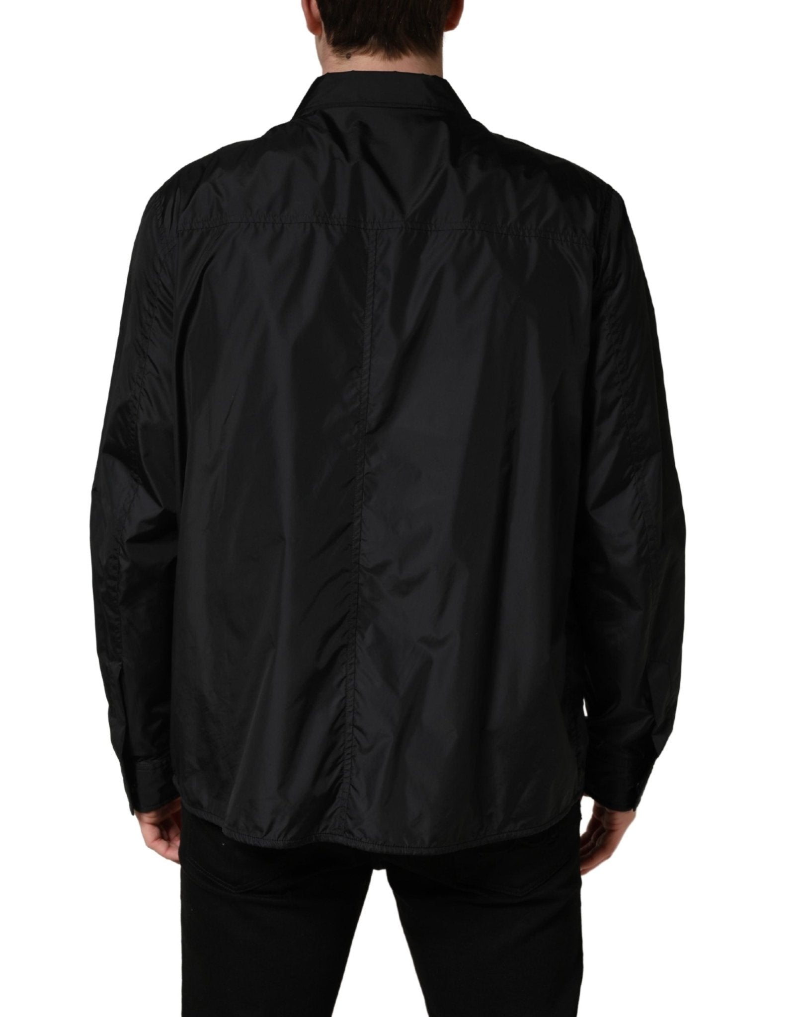 Dolce & Gabbana Black Logo Plaque Long Sleeves Shirt Jacket - RIMODA