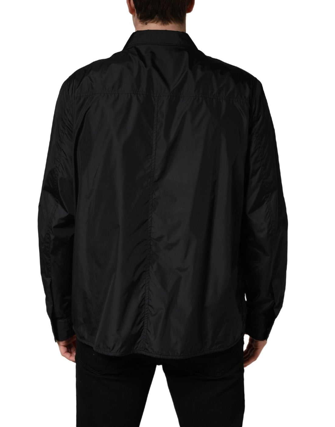 Dolce & Gabbana Black Logo Plaque Long Sleeves Shirt Jacket - RIMODA