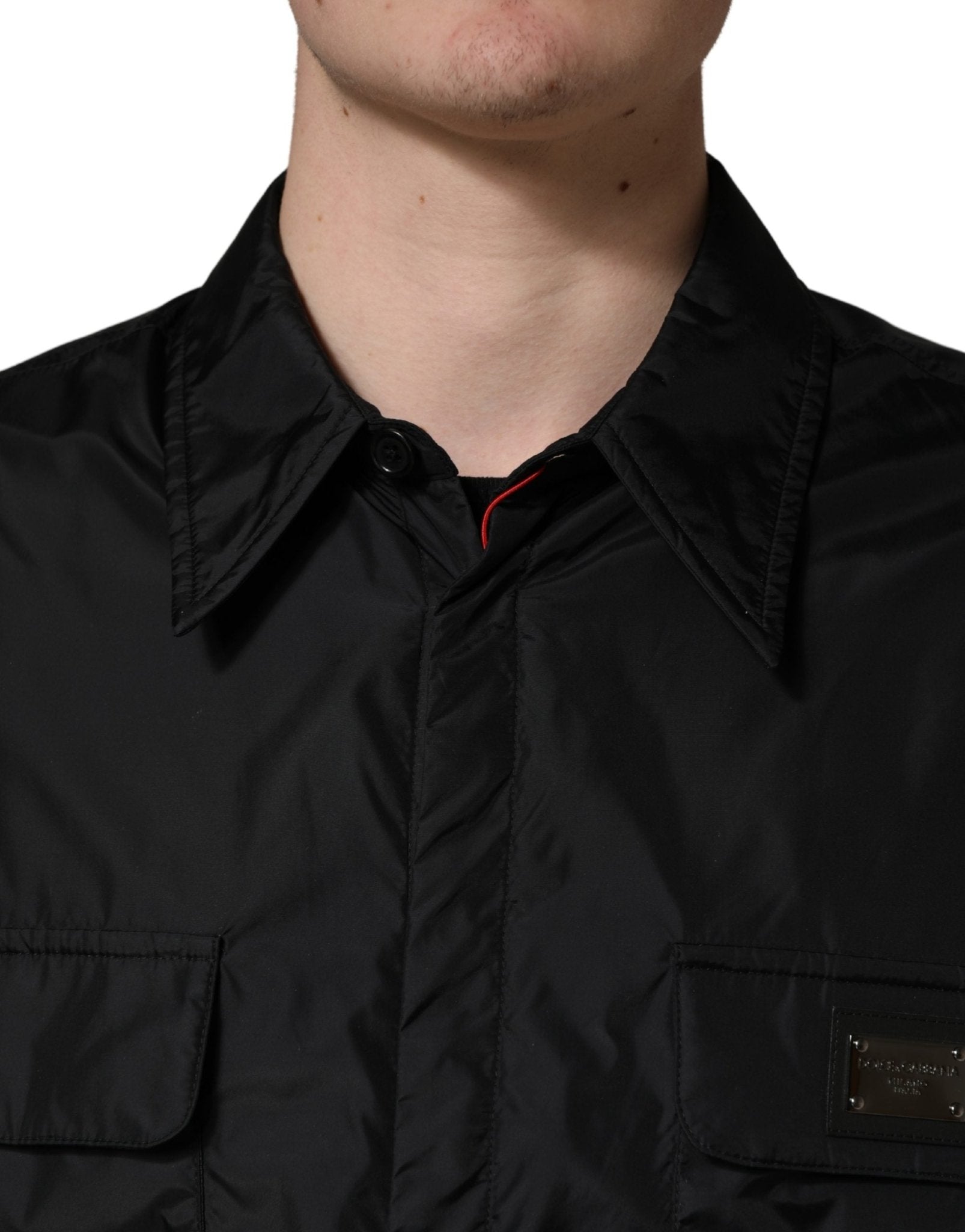 Dolce & Gabbana Black Logo Plaque Long Sleeves Shirt Jacket - RIMODA