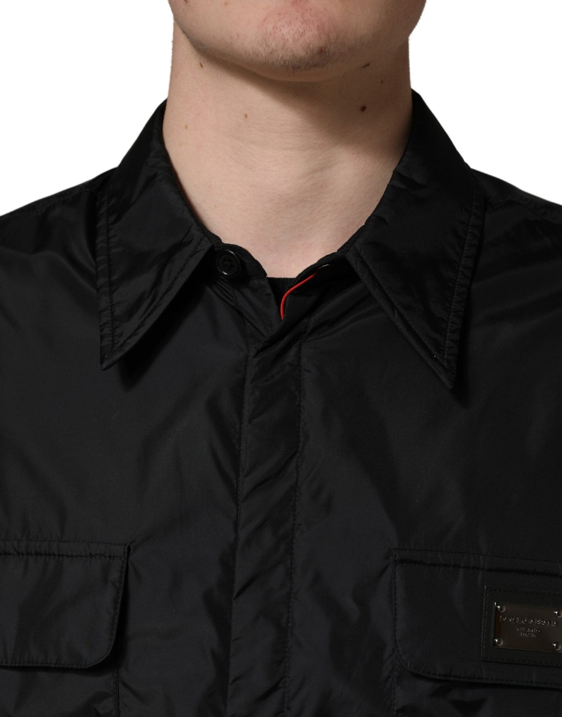 Dolce & Gabbana Black Logo Plaque Long Sleeves Shirt Jacket - RIMODA