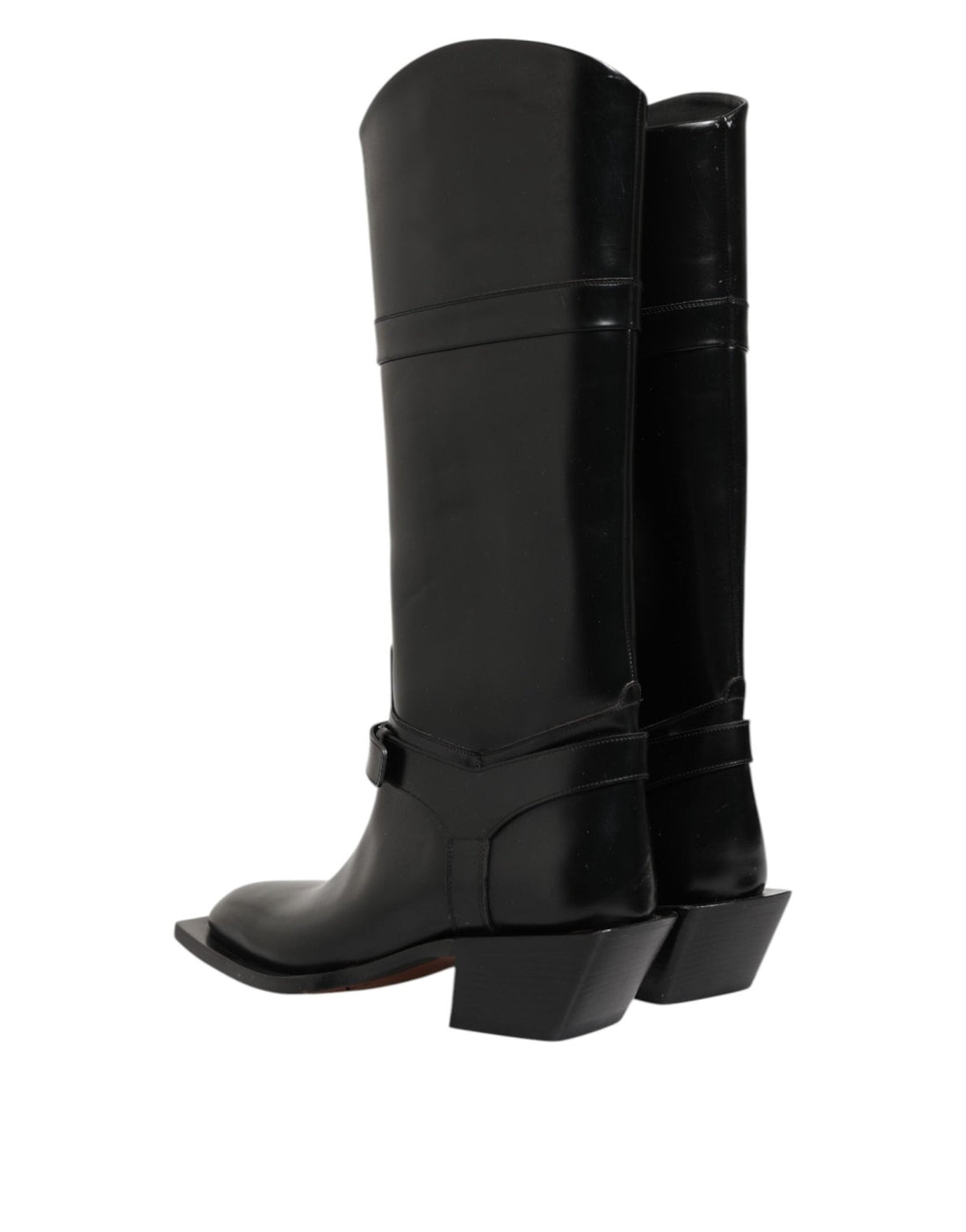Dolce & Gabbana Black Logo Plaque Over The Calf Boots Shoes - RIMODA