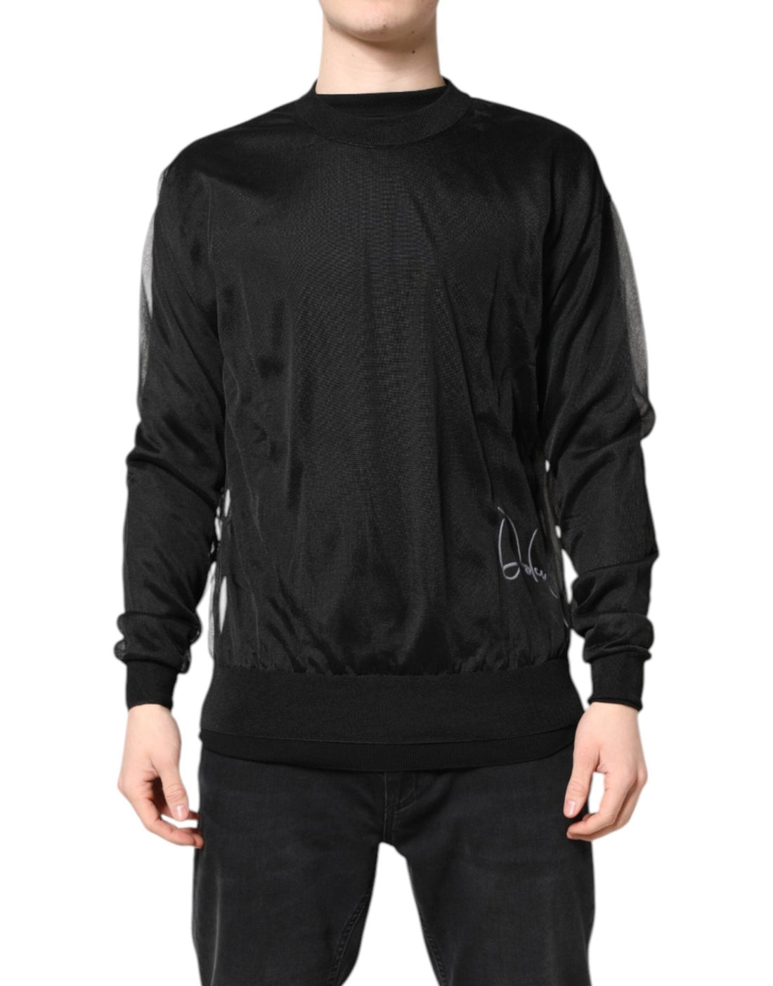 Dolce & Gabbana Black Logo Polyester CrewNeck Sweatshirt Sweater - RIMODA
