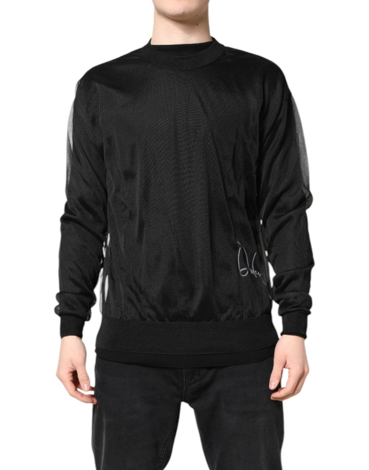 Dolce & Gabbana Black Logo Polyester CrewNeck Sweatshirt Sweater - RIMODA