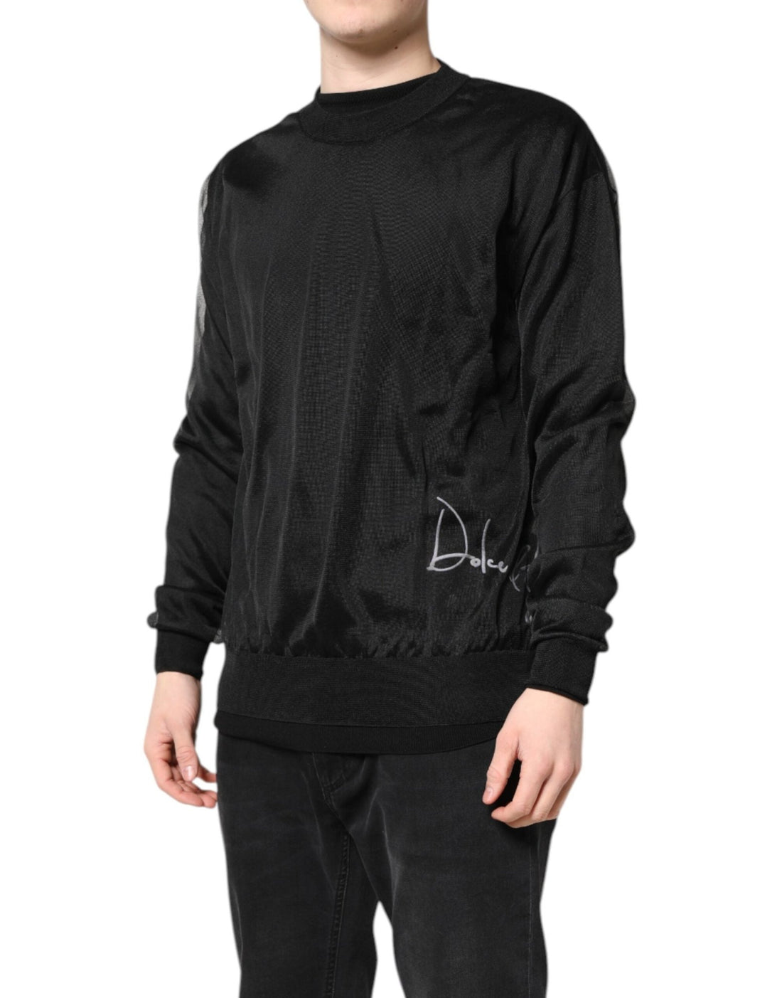 Dolce & Gabbana Black Logo Polyester CrewNeck Sweatshirt Sweater - RIMODA