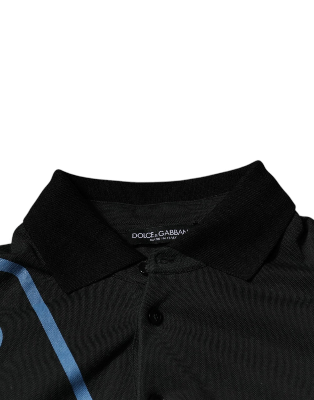 Dolce & Gabbana Black Logo Print Collared Cotton Polo T-shirt - RIMODA