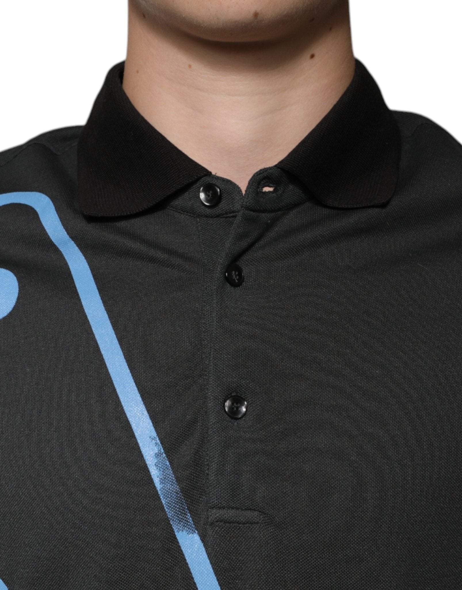 Dolce & Gabbana Black Logo Print Collared Cotton Polo T-shirt - RIMODA