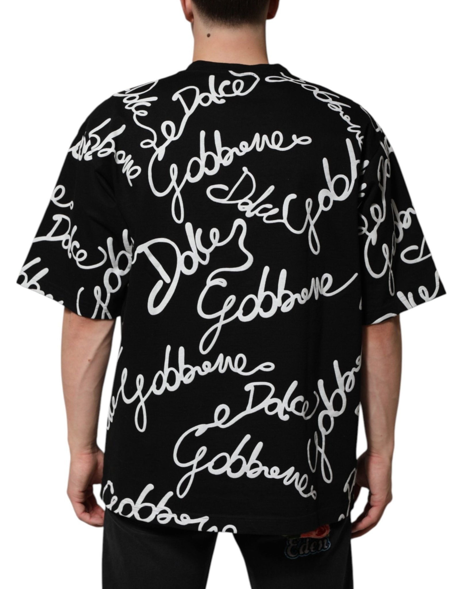 Dolce & Gabbana Black Logo Print Cotton Crew Neck T-shirt - RIMODA