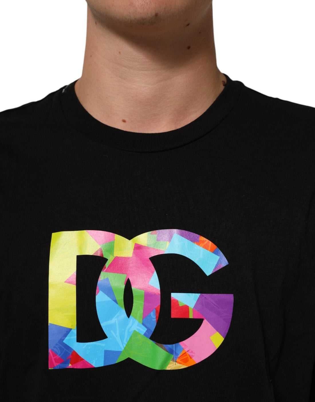 Dolce & Gabbana Black Logo Print Cotton Crew Neck T-shirt - RIMODA