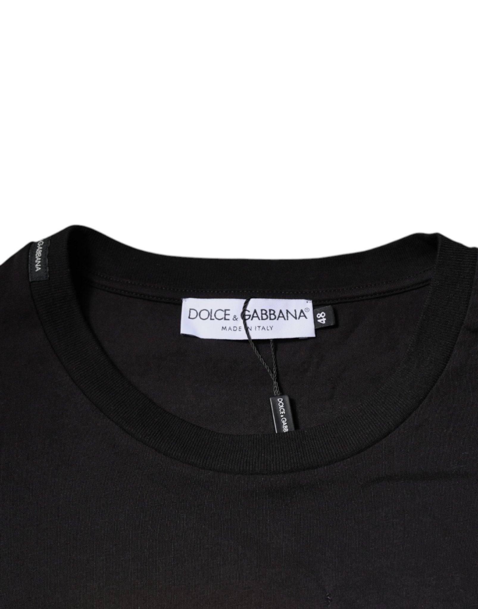Dolce & Gabbana Black Logo Print Cotton Crew Neck T-shirt - RIMODA
