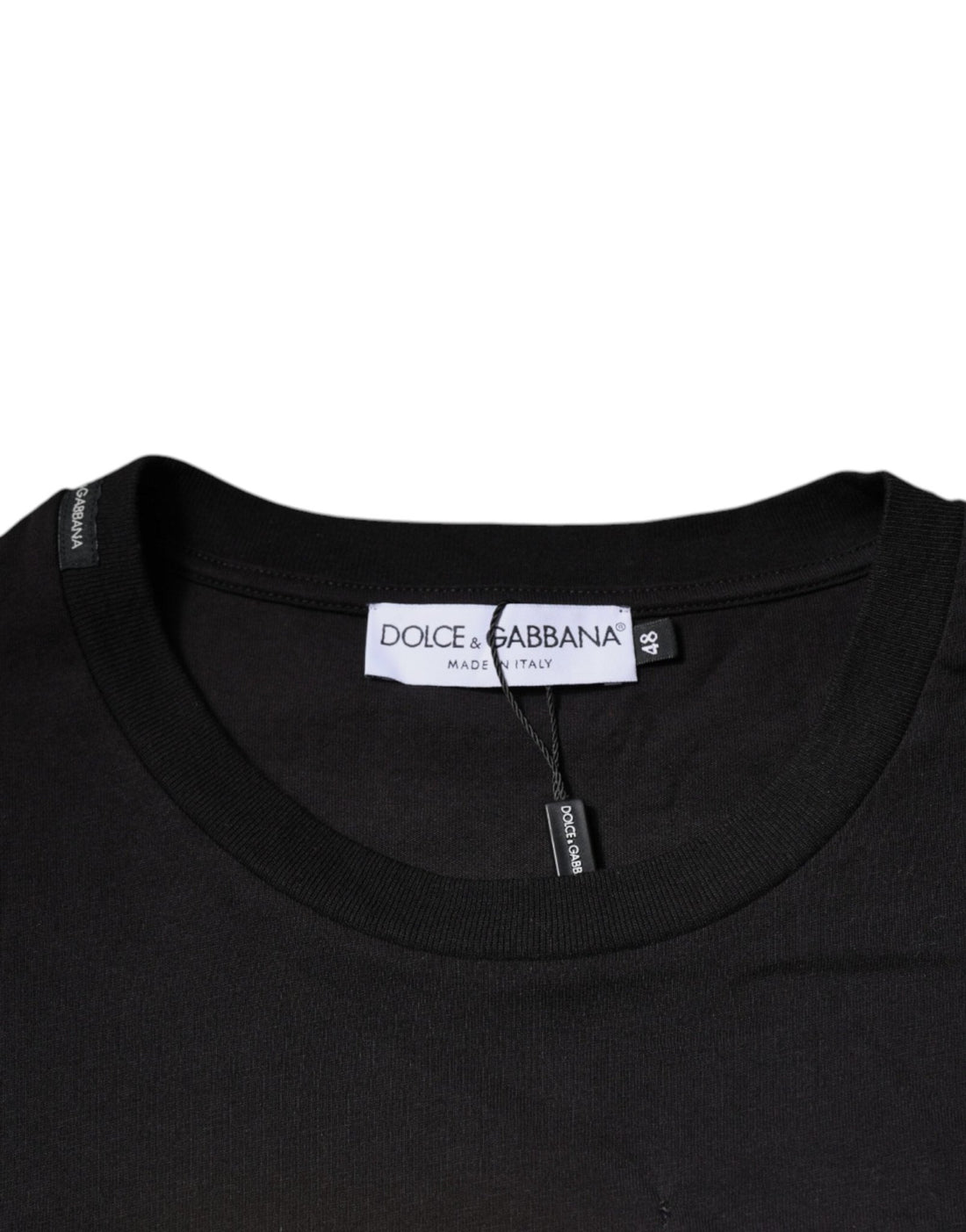 Dolce & Gabbana Black Logo Print Cotton Crew Neck T-shirt - RIMODA