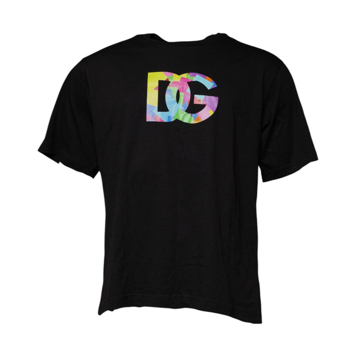 Dolce & Gabbana Black Logo Print Cotton Crew Neck T-shirt - RIMODA