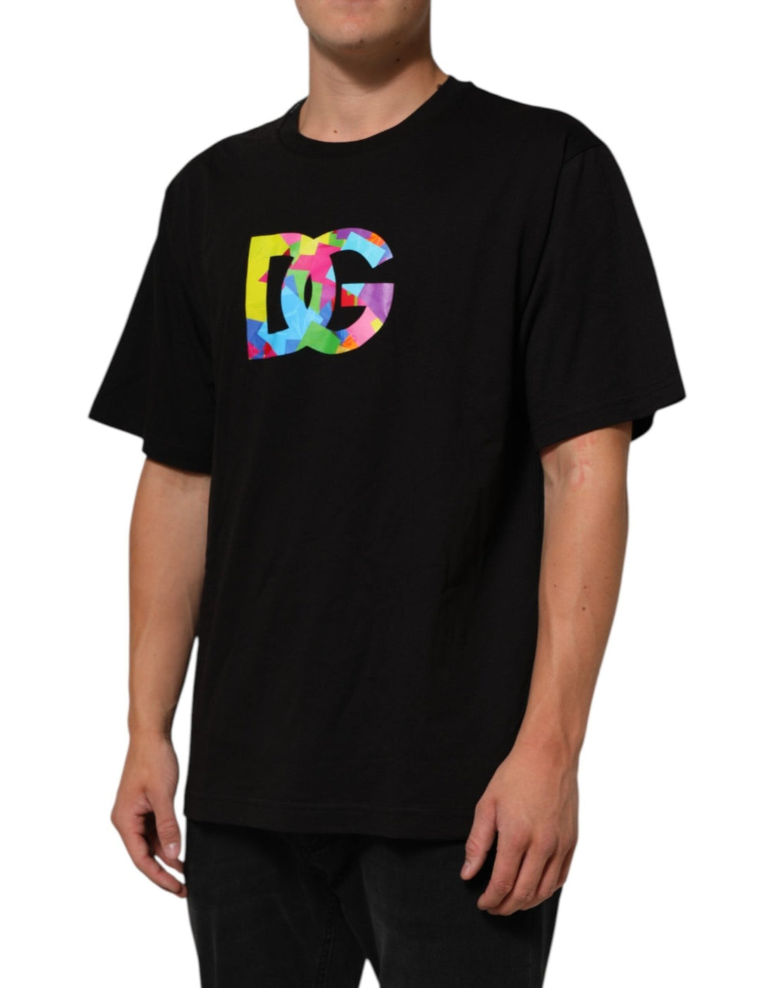 Dolce & Gabbana Black Logo Print Cotton Men Crew Neck T-shirt - RIMODA