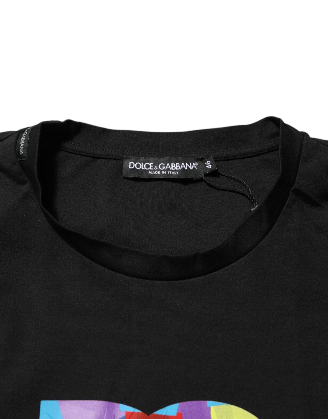 Dolce & Gabbana Black Logo Print Cotton Men Crew Neck T-shirt - RIMODA