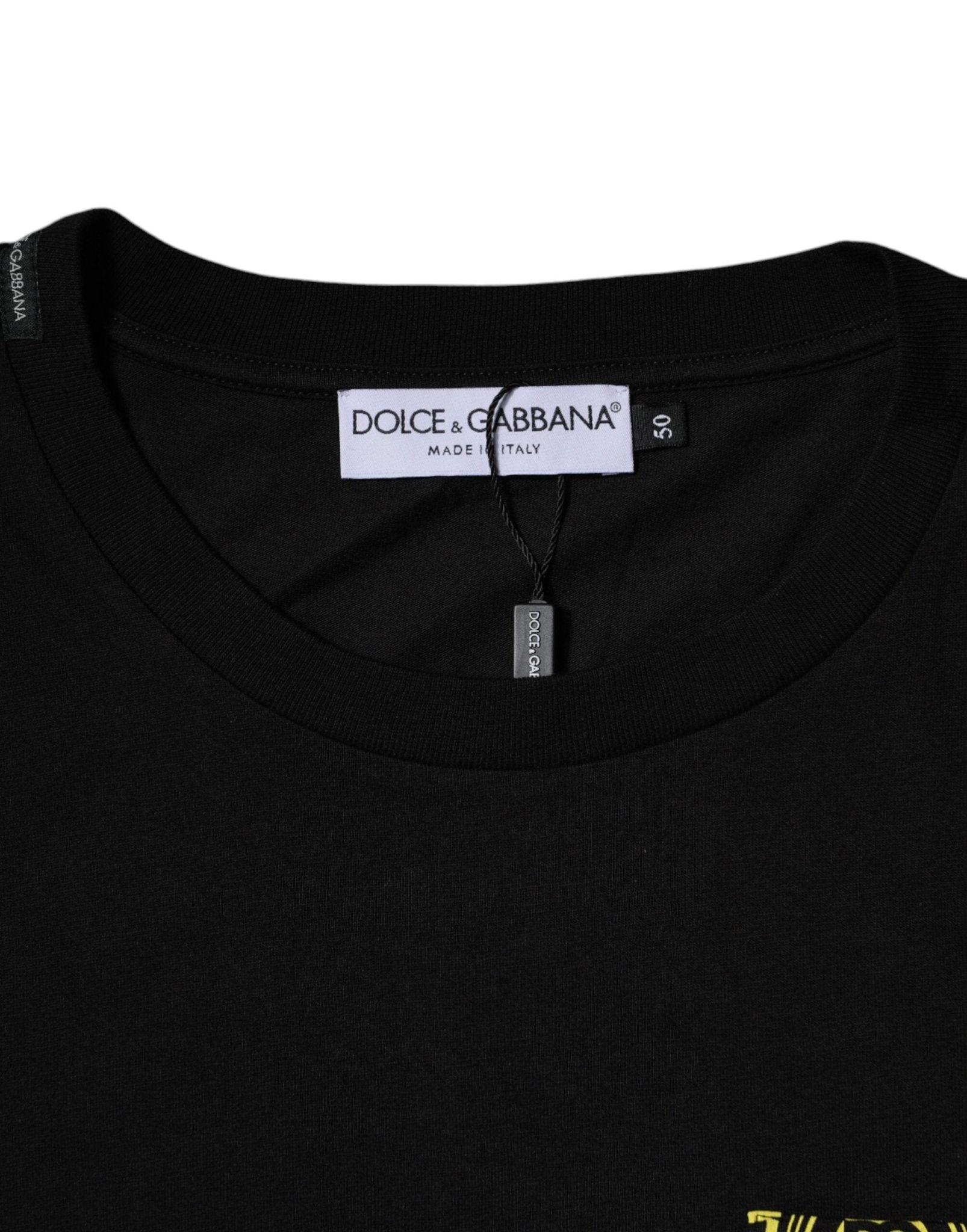 Dolce & Gabbana Black Logo Print Cotton Short Sleeves T-shirt - RIMODA