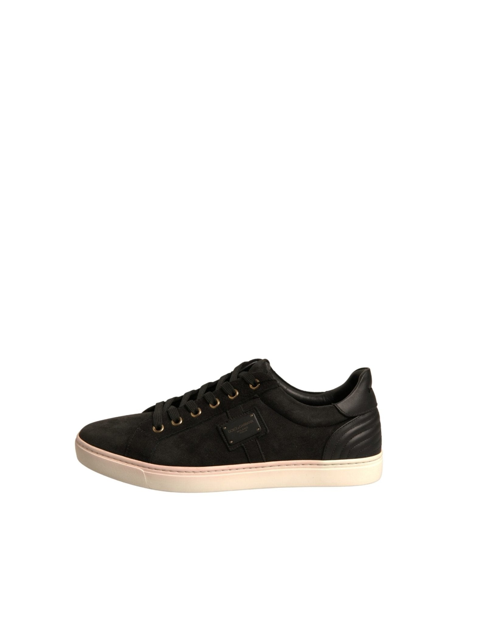 Dolce & Gabbana Black Logo Suede Leather Men Sneakers Shoes - RIMODA