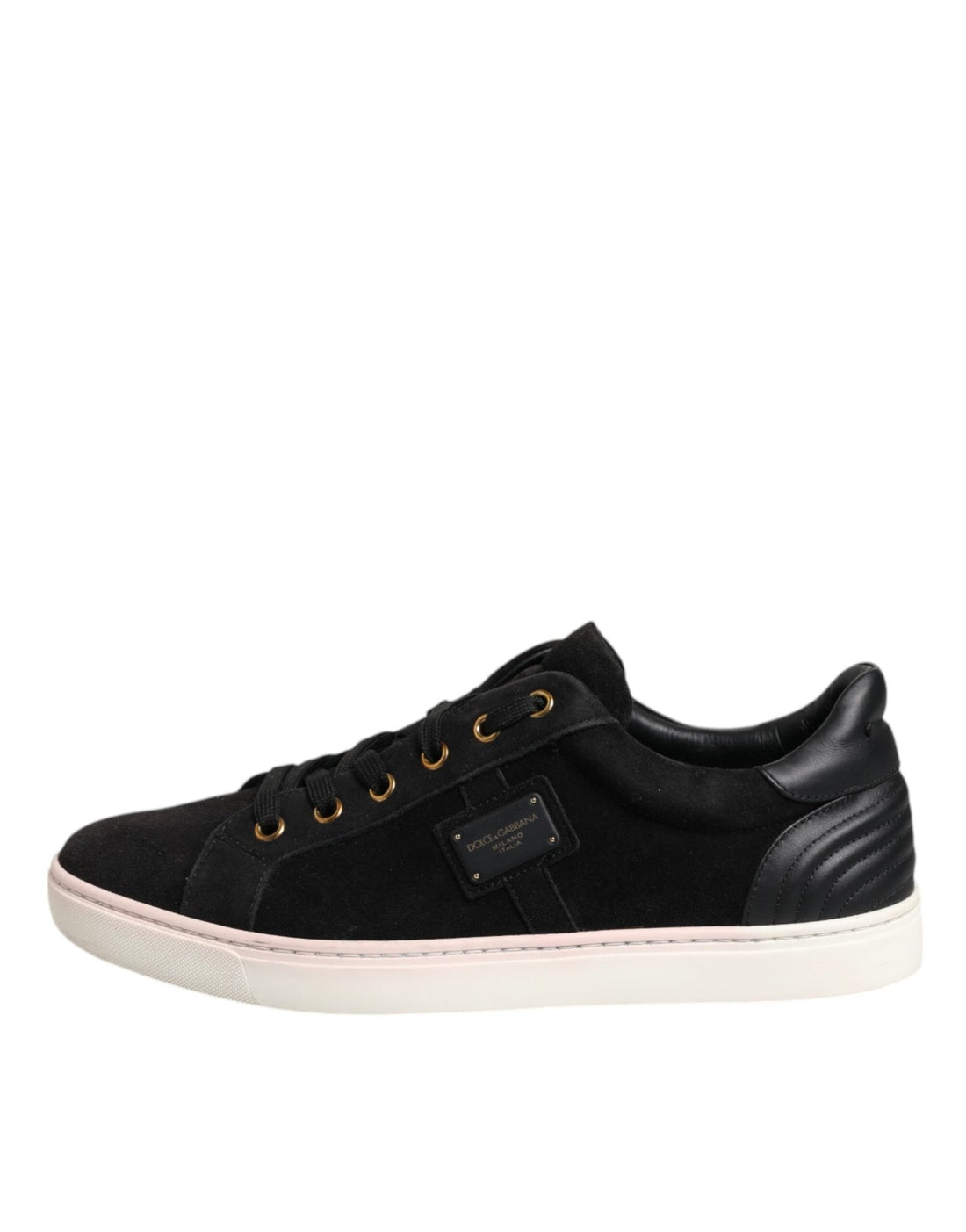 Dolce & Gabbana Black Logo Suede Leather Men Sneakers Shoes - RIMODA