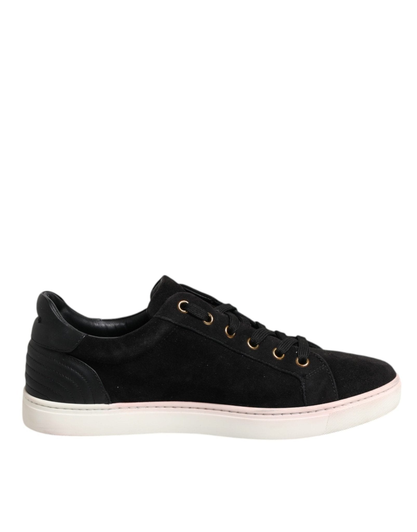 Dolce & Gabbana Black Logo Suede Leather Men Sneakers Shoes - RIMODA