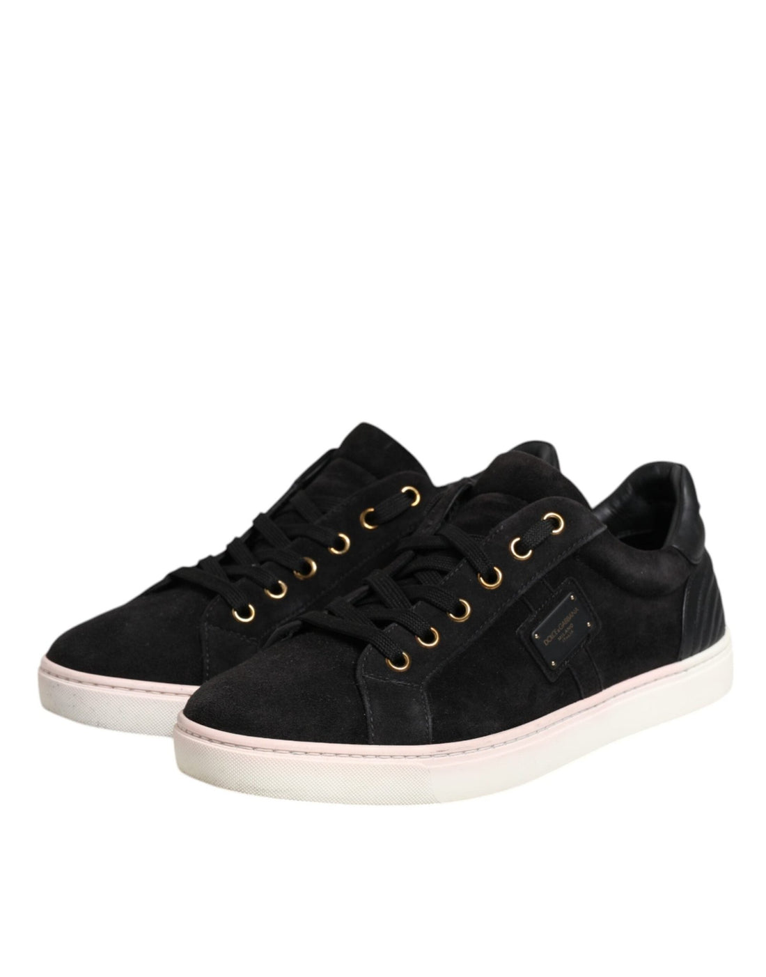 Dolce & Gabbana Black Logo Suede Leather Men Sneakers Shoes - RIMODA