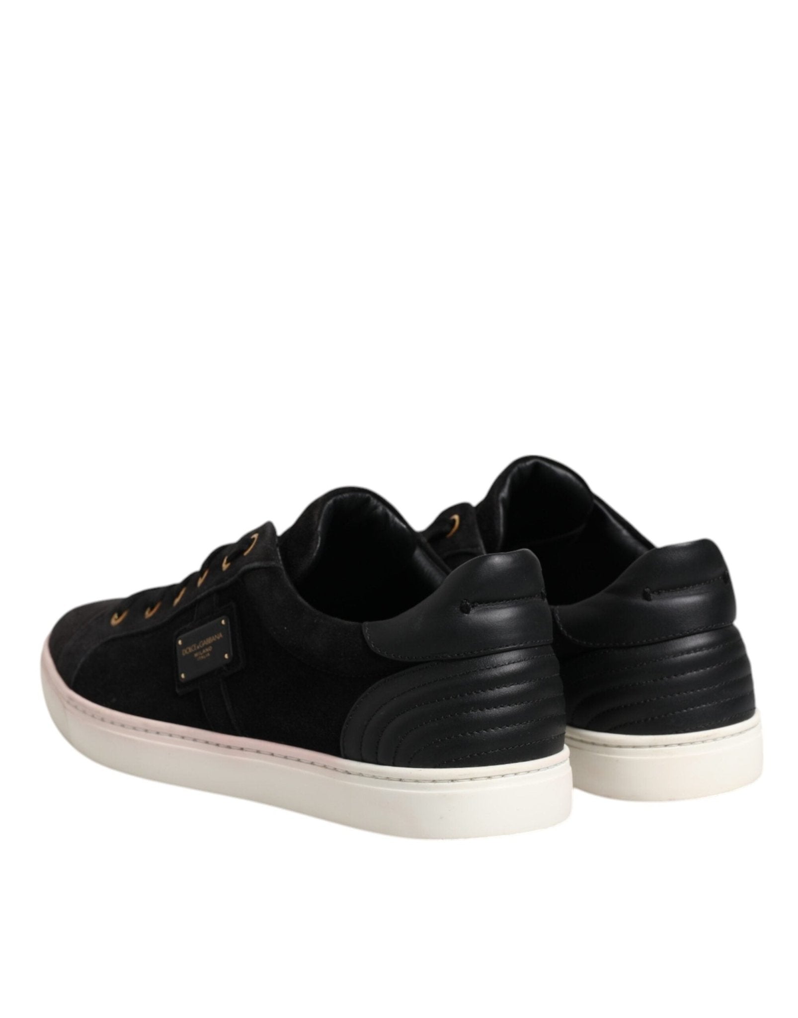 Dolce & Gabbana Black Logo Suede Leather Men Sneakers Shoes - RIMODA