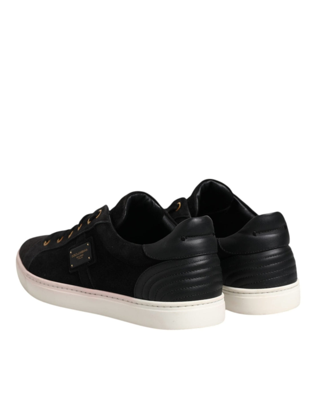 Dolce & Gabbana Black Logo Suede Leather Men Sneakers Shoes - RIMODA