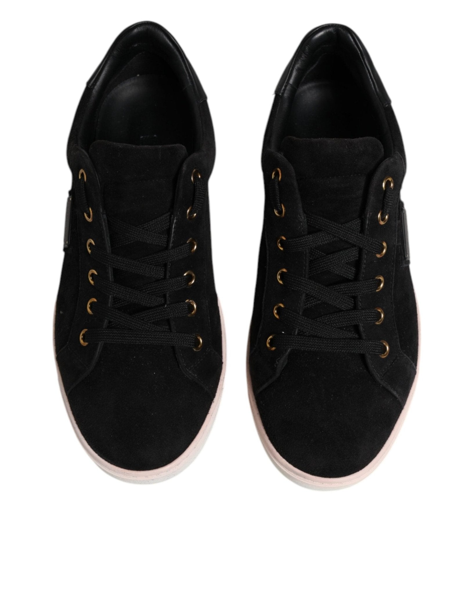 Dolce & Gabbana Black Logo Suede Leather Men Sneakers Shoes - RIMODA
