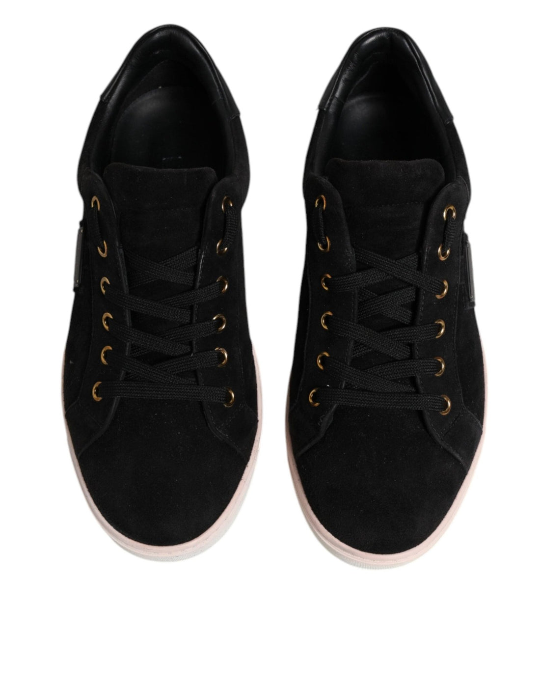 Dolce & Gabbana Black Logo Suede Leather Men Sneakers Shoes - RIMODA