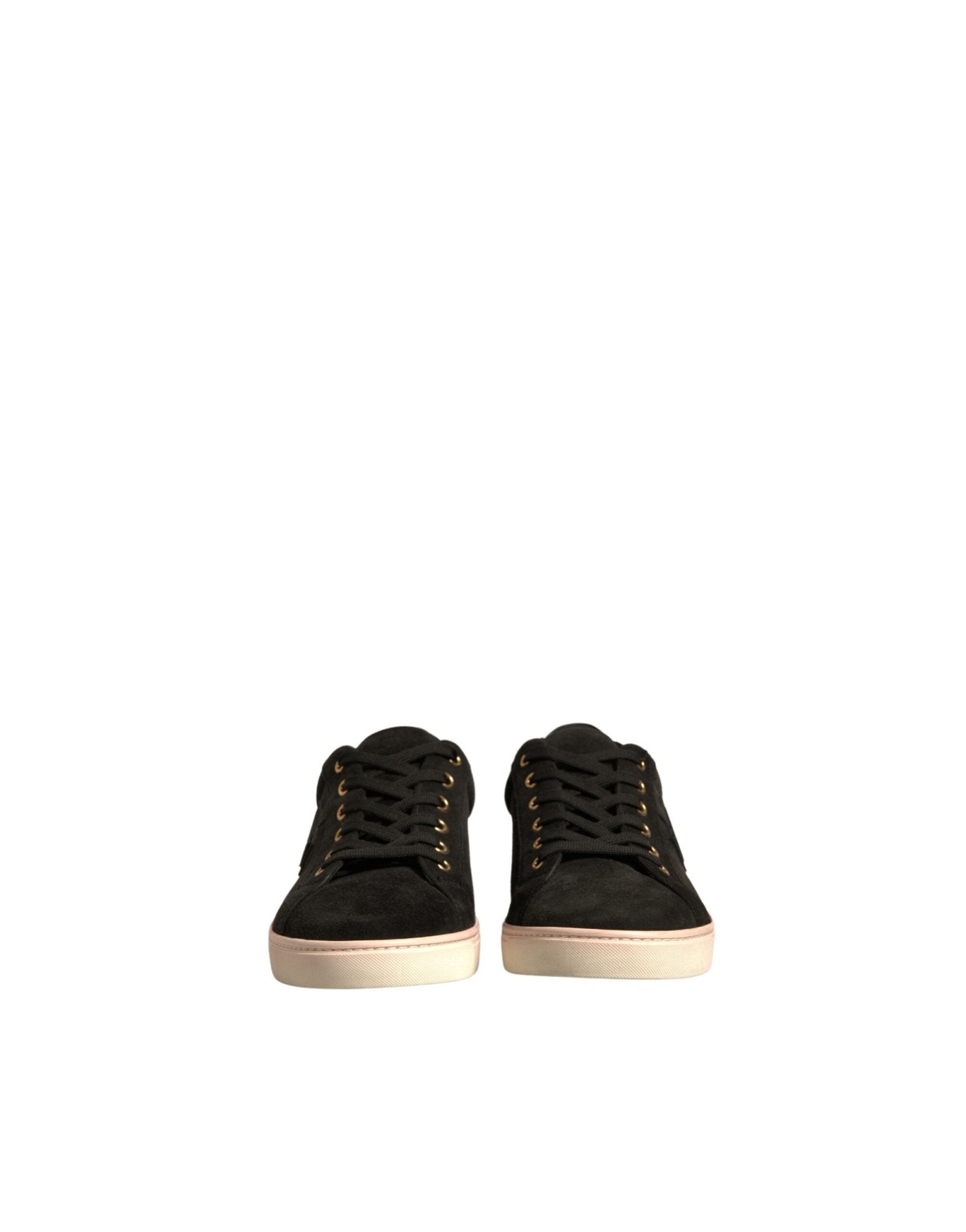 Dolce & Gabbana Black Logo Suede Leather Men Sneakers Shoes - RIMODA